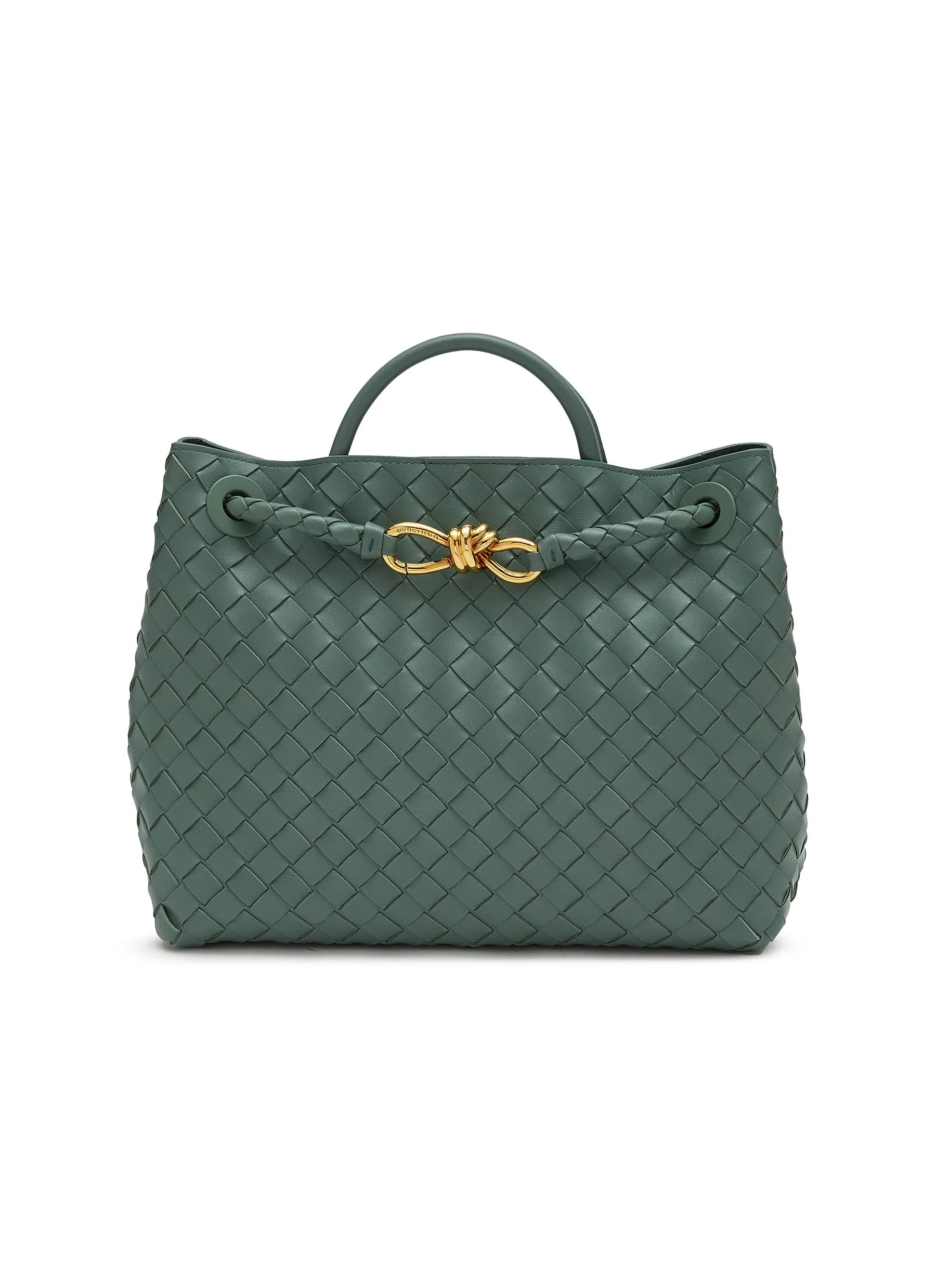 -----------BOTTEGA VENETA  ---- ------------DARK GREEN ----Medium Andiamo Intrecciato Leather Bag --