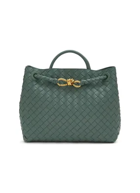 -----------BOTTEGA VENETA  ---- ------------DARK GREEN ----Medium Andiamo Intrecciato Leather Bag --