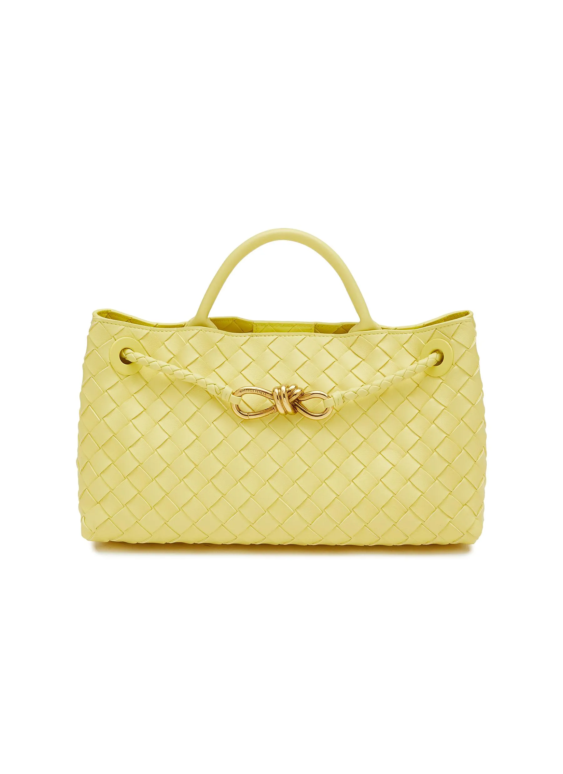 -----------BOTTEGA VENETA  ---- ------------YELLOW ----Small Andiamo Intrecciato Leather Bag --