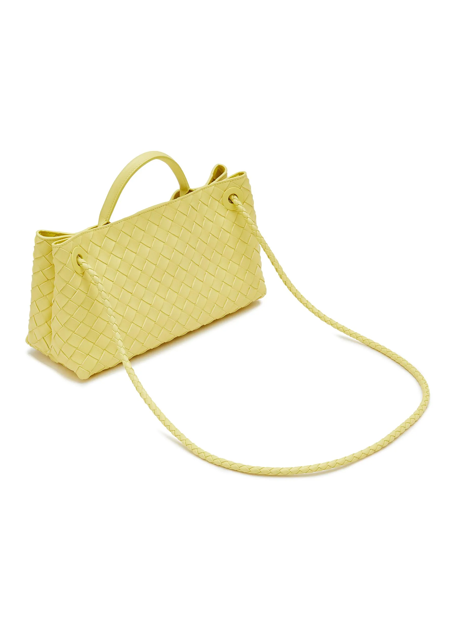 -----------BOTTEGA VENETA  ---- ------------YELLOW ----Small Andiamo Intrecciato Leather Bag --