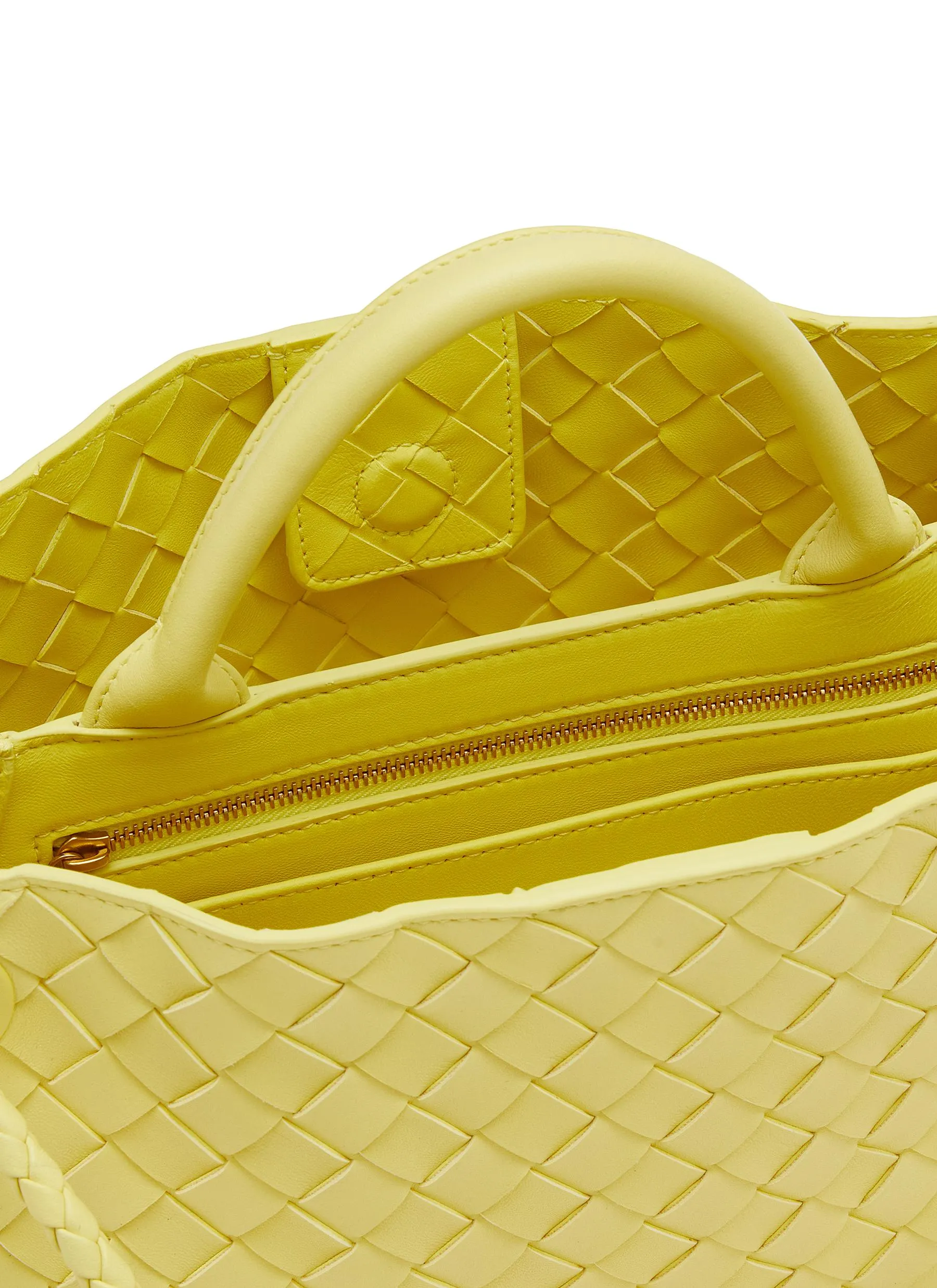 -----------BOTTEGA VENETA  ---- ------------YELLOW ----Small Andiamo Intrecciato Leather Bag --