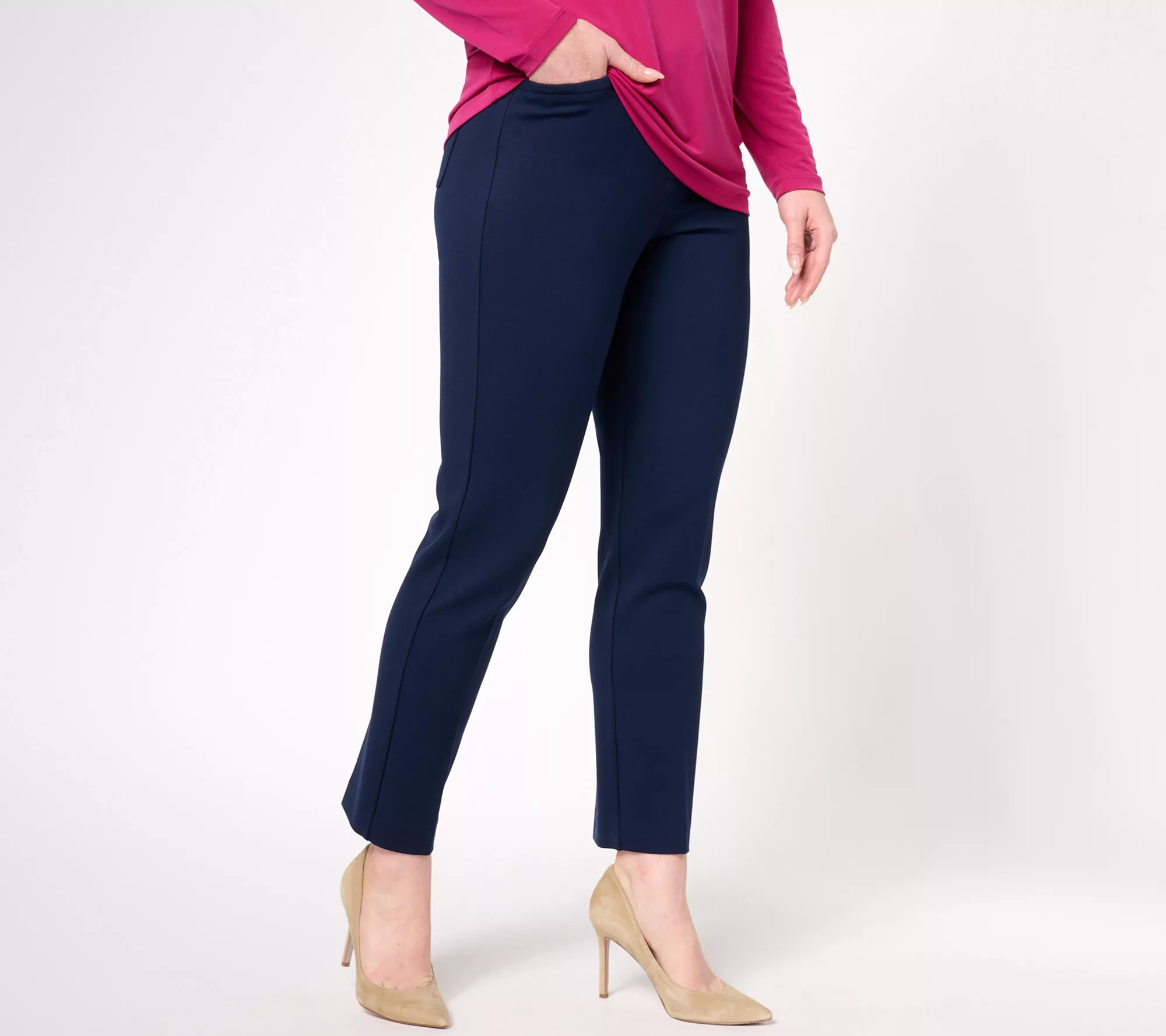 "As Is" Tailored by Susan Graver Regular Smart Ponte Trousers