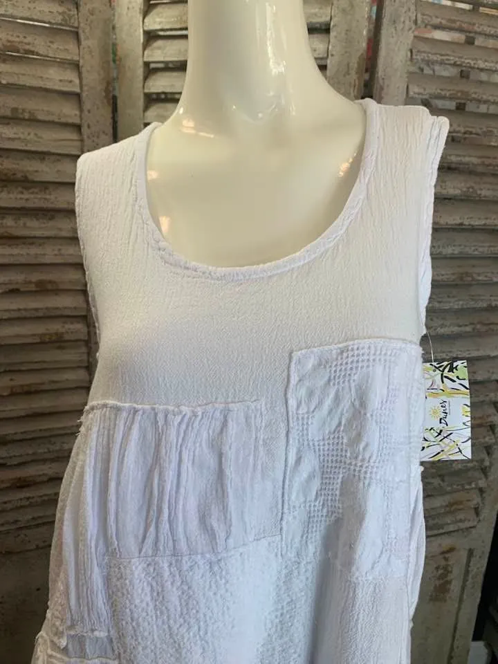 7709 Petirrojo Tank Blouse-White