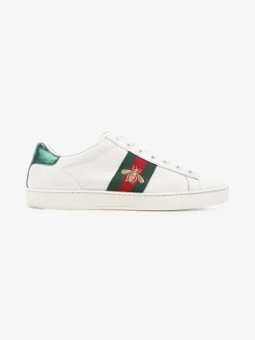 Ace Bee Embroidered Sneakers White / Green / Red Leather EU 37.5 UK 4.5