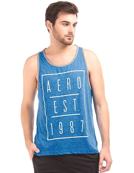 Aeropostale Heathered Logo Print Tank