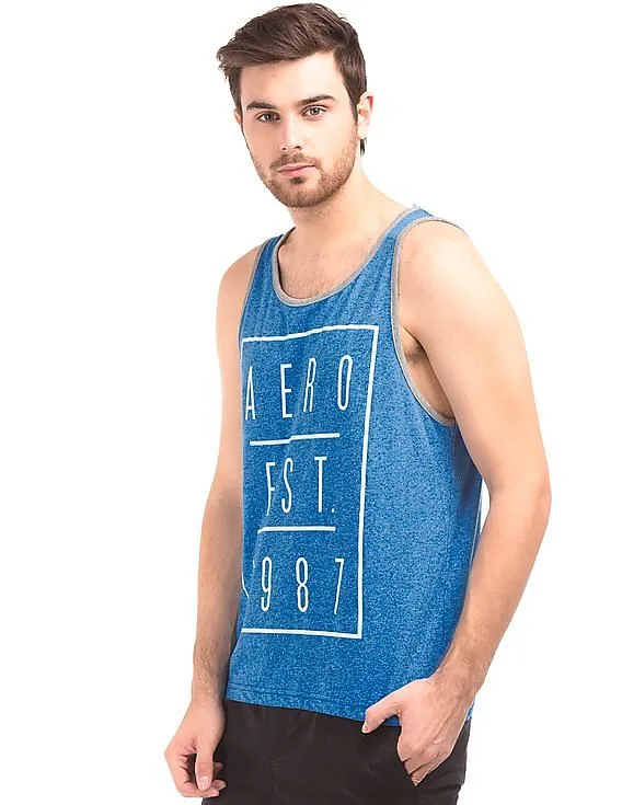 Aeropostale Heathered Logo Print Tank