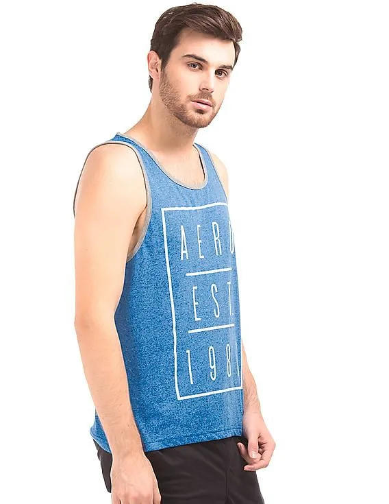 Aeropostale Heathered Logo Print Tank