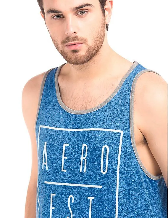 Aeropostale Heathered Logo Print Tank