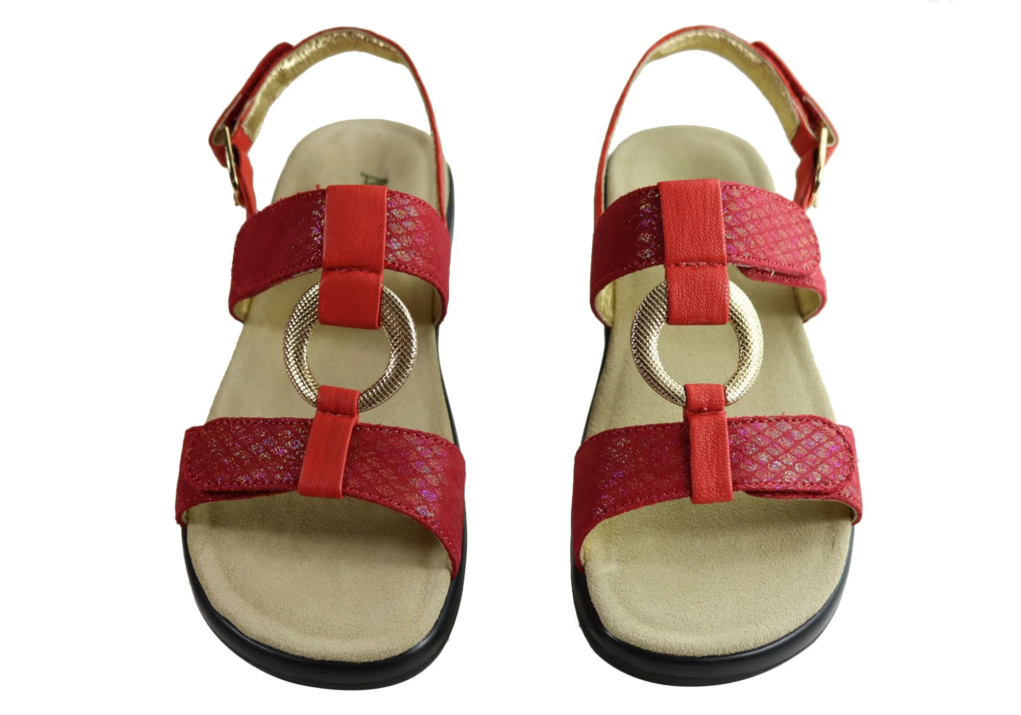 Alegria Julie Womens Comfortable Leather Adjustable Strap Sandals