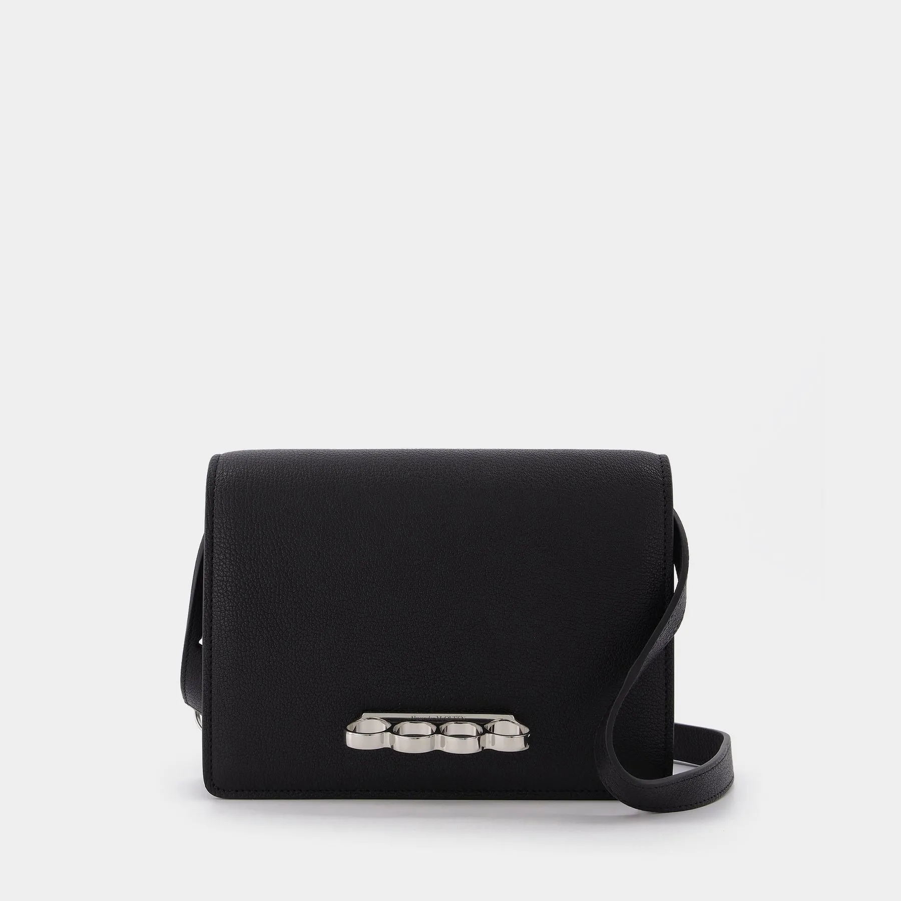 Alexander McQueen  Four Ring Bag in Black Leather