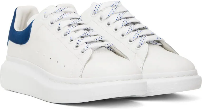 Alexander McQueen White & Blue Oversized Sneakers