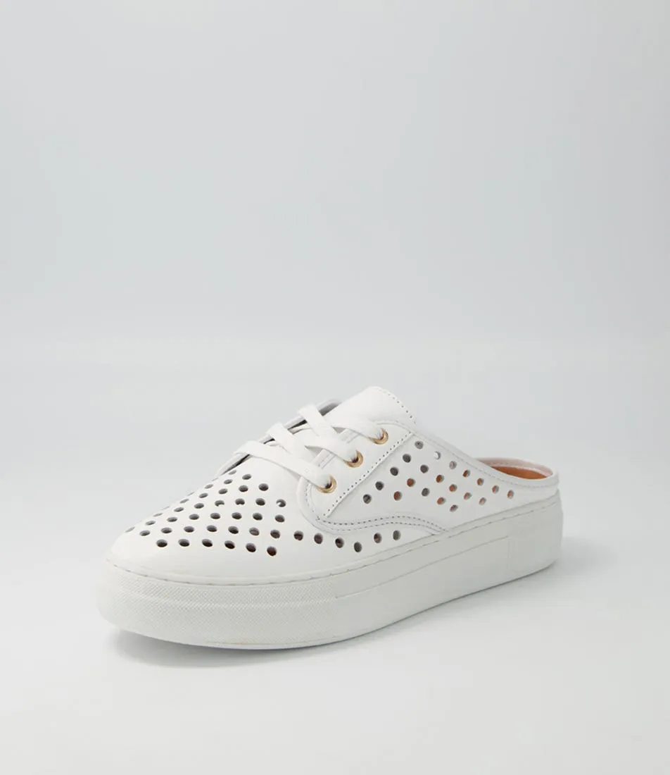 ALFIE & EVIE Motto White Leather Sneakers