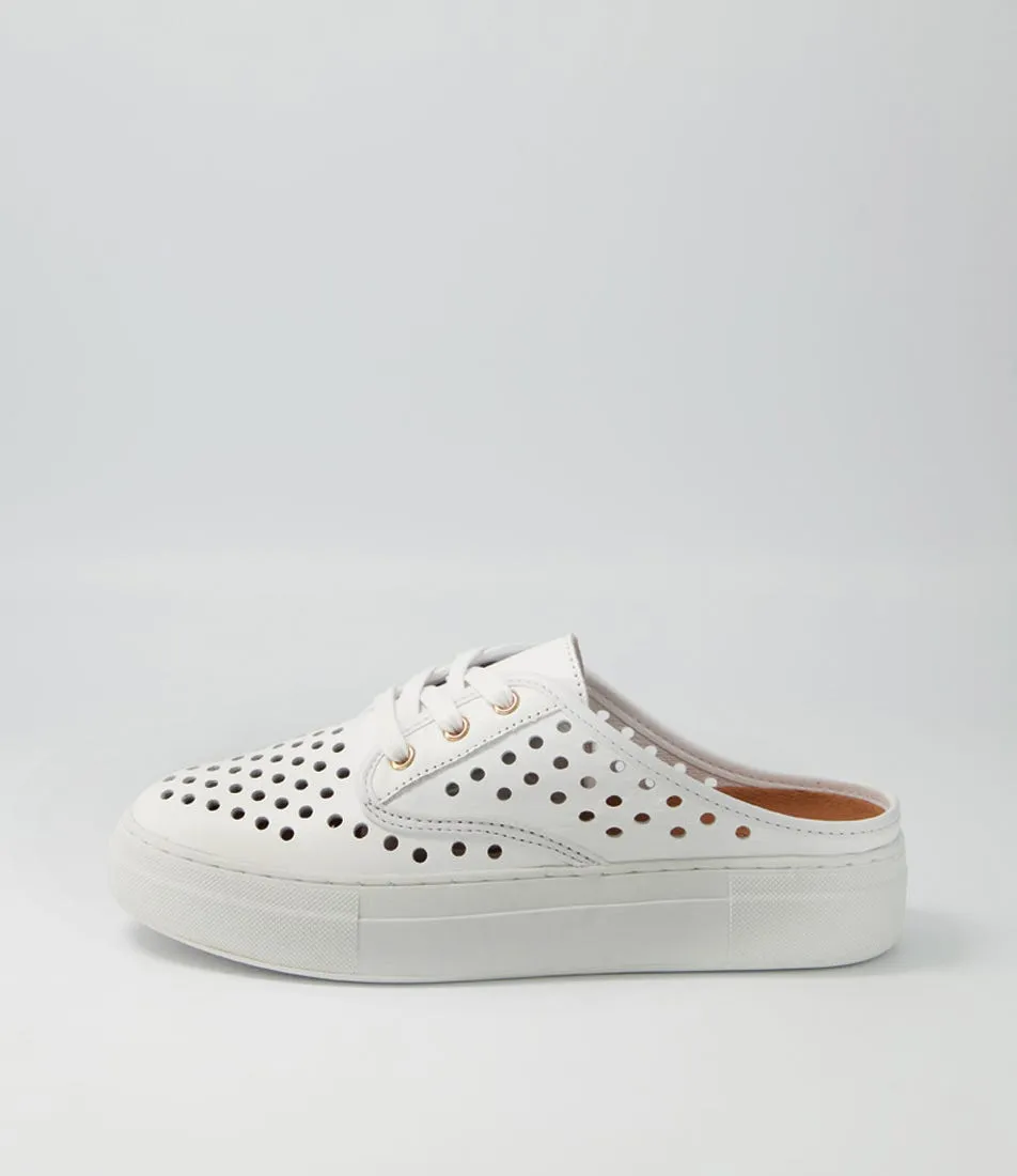 ALFIE & EVIE Motto White Leather Sneakers