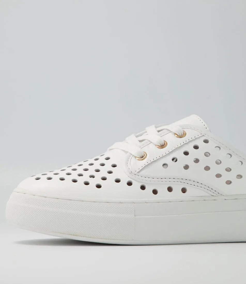 ALFIE & EVIE Motto White Leather Sneakers