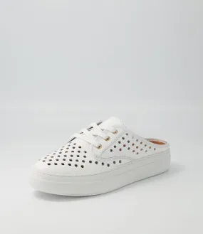 ALFIE & EVIE Motto White Leather Sneakers