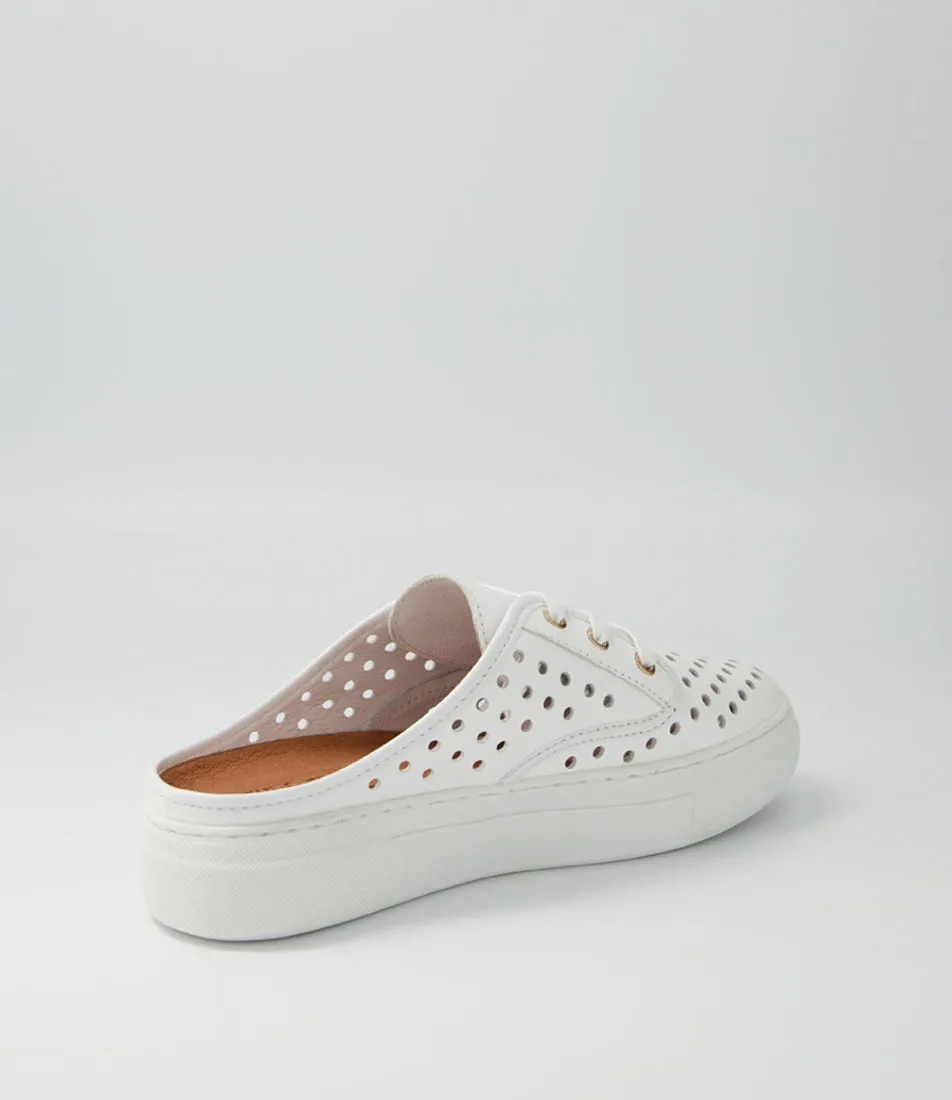 ALFIE & EVIE Motto White Leather Sneakers