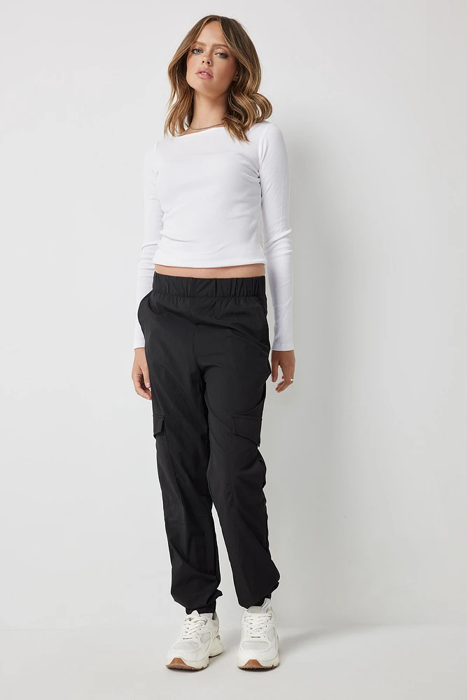 Ardene Ardene Smooth Stretch Cargo Joggers in | Size | Polyester/Spandex