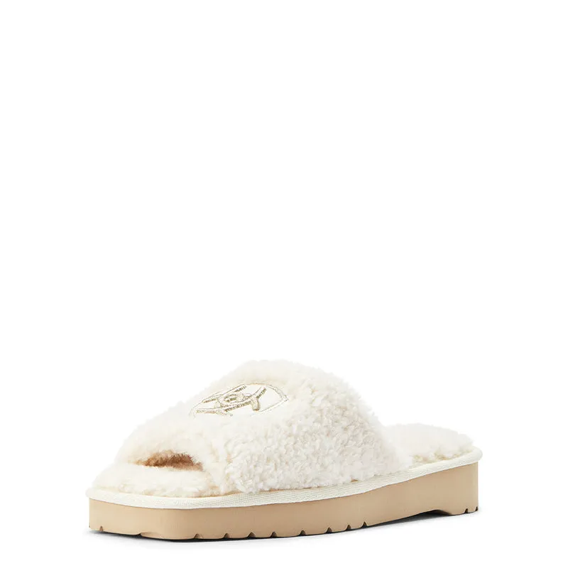 Ariat Women's Cozy Slide Slipper, Fuzzy Cream