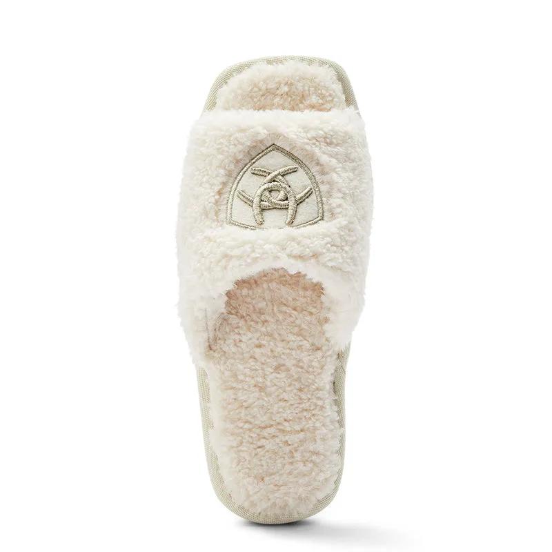 Ariat Women's Cozy Slide Slipper, Fuzzy Cream