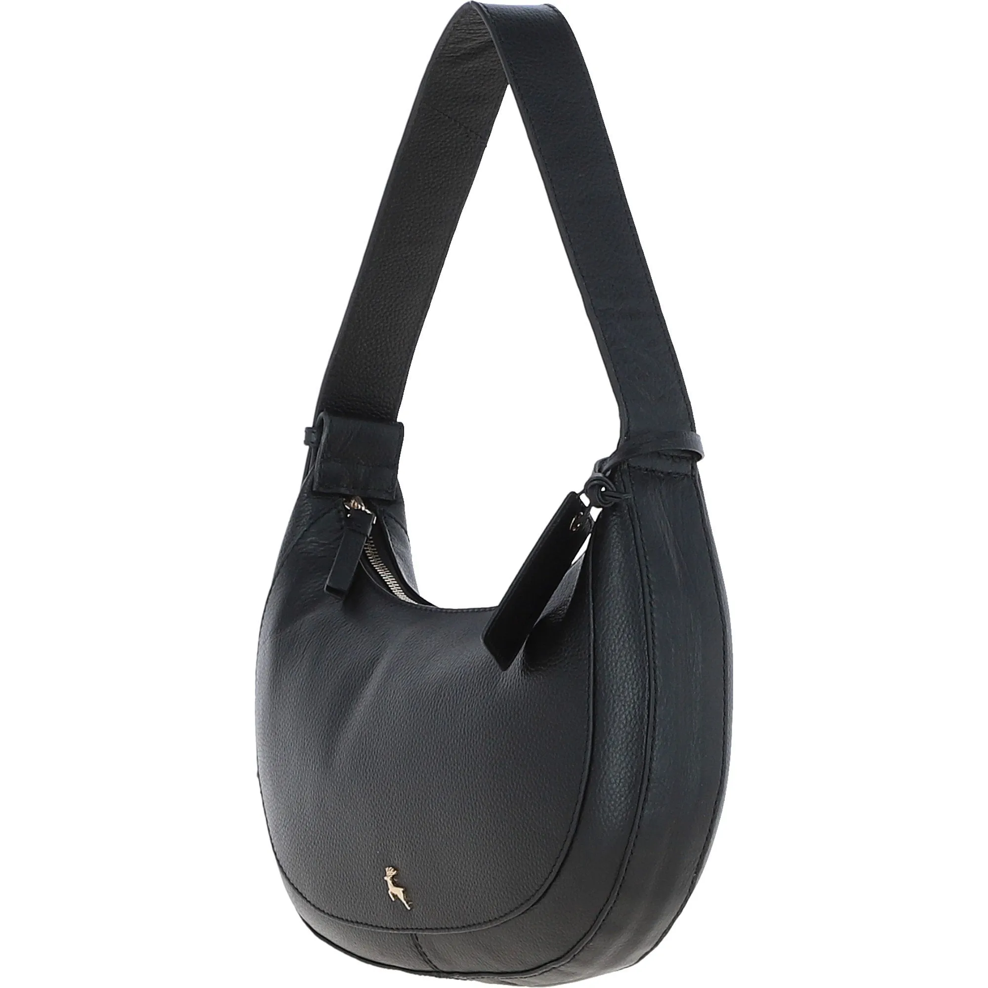 Ashwood Women's Curved Leather Shoulder Bag Black: 64192