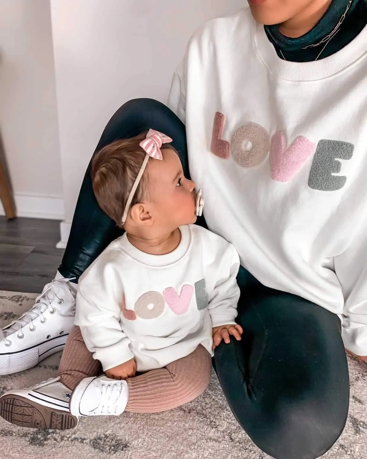 Baby Original LOVE Embroidery Sweatshirt Romper (0-18m) - Gray