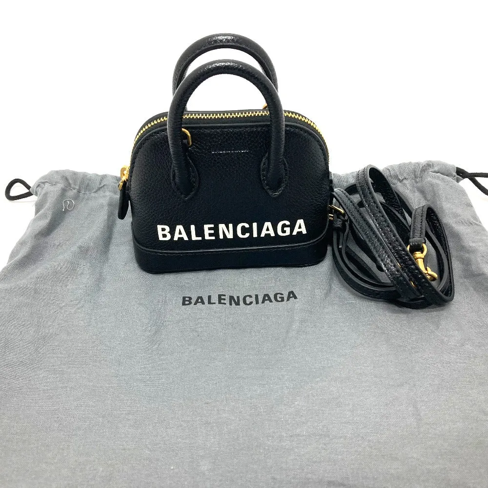 BALENCIAGA Shoulder Bag 639756 leather black logo Villetop Women