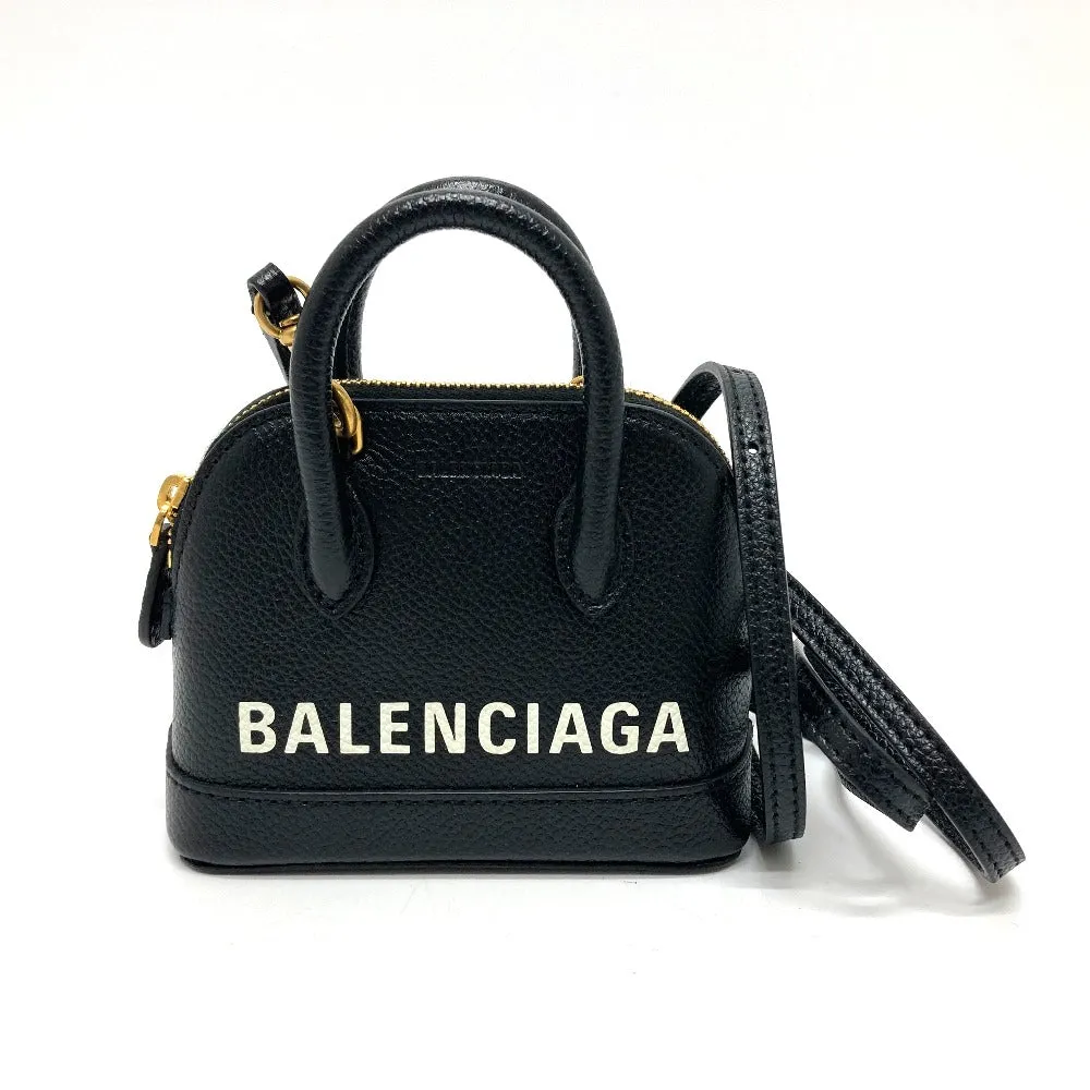 BALENCIAGA Shoulder Bag 639756 leather black logo Villetop Women