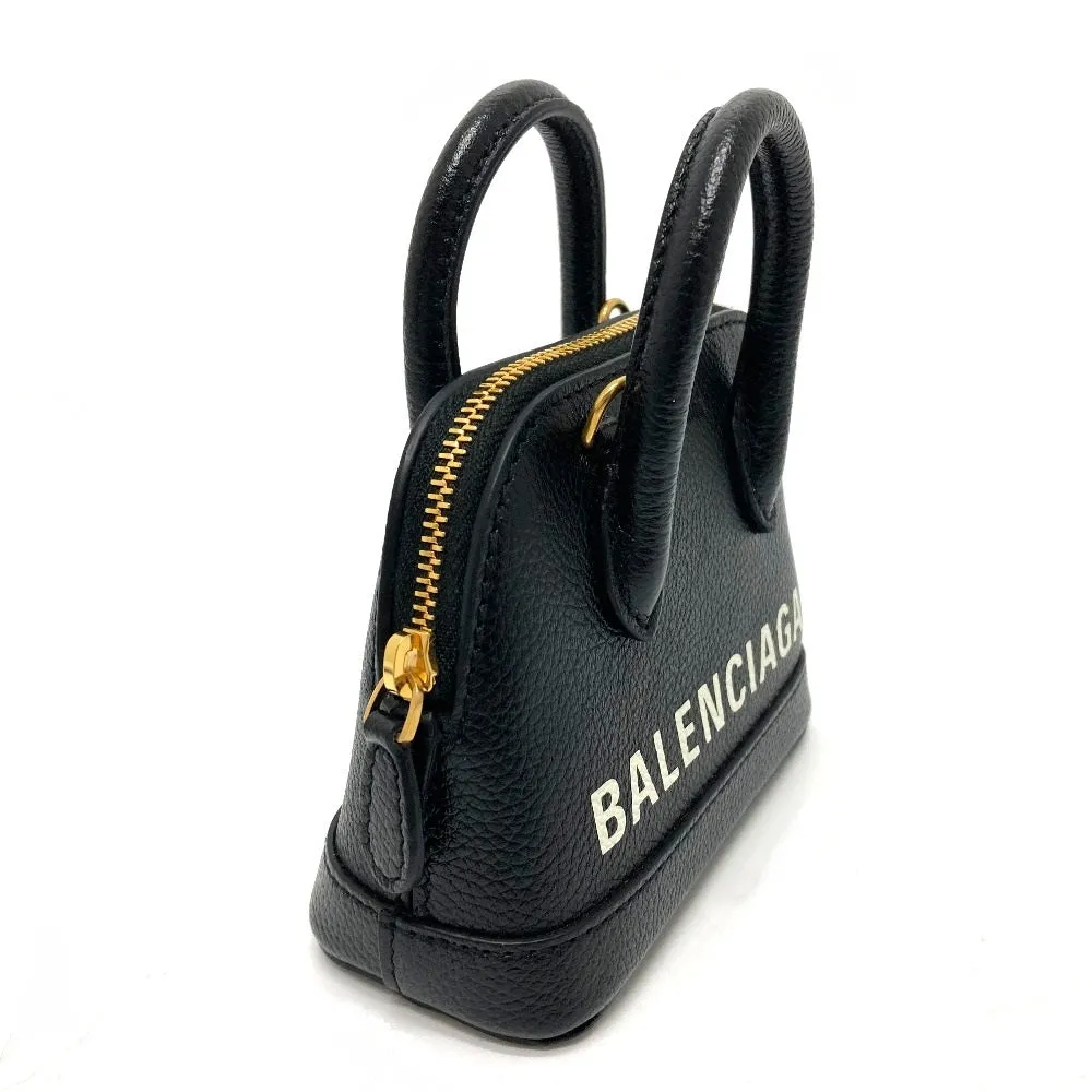 BALENCIAGA Shoulder Bag 639756 leather black logo Villetop Women