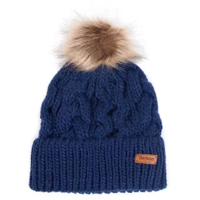 Barbour Womens Penshaw Beanie Hat Navy