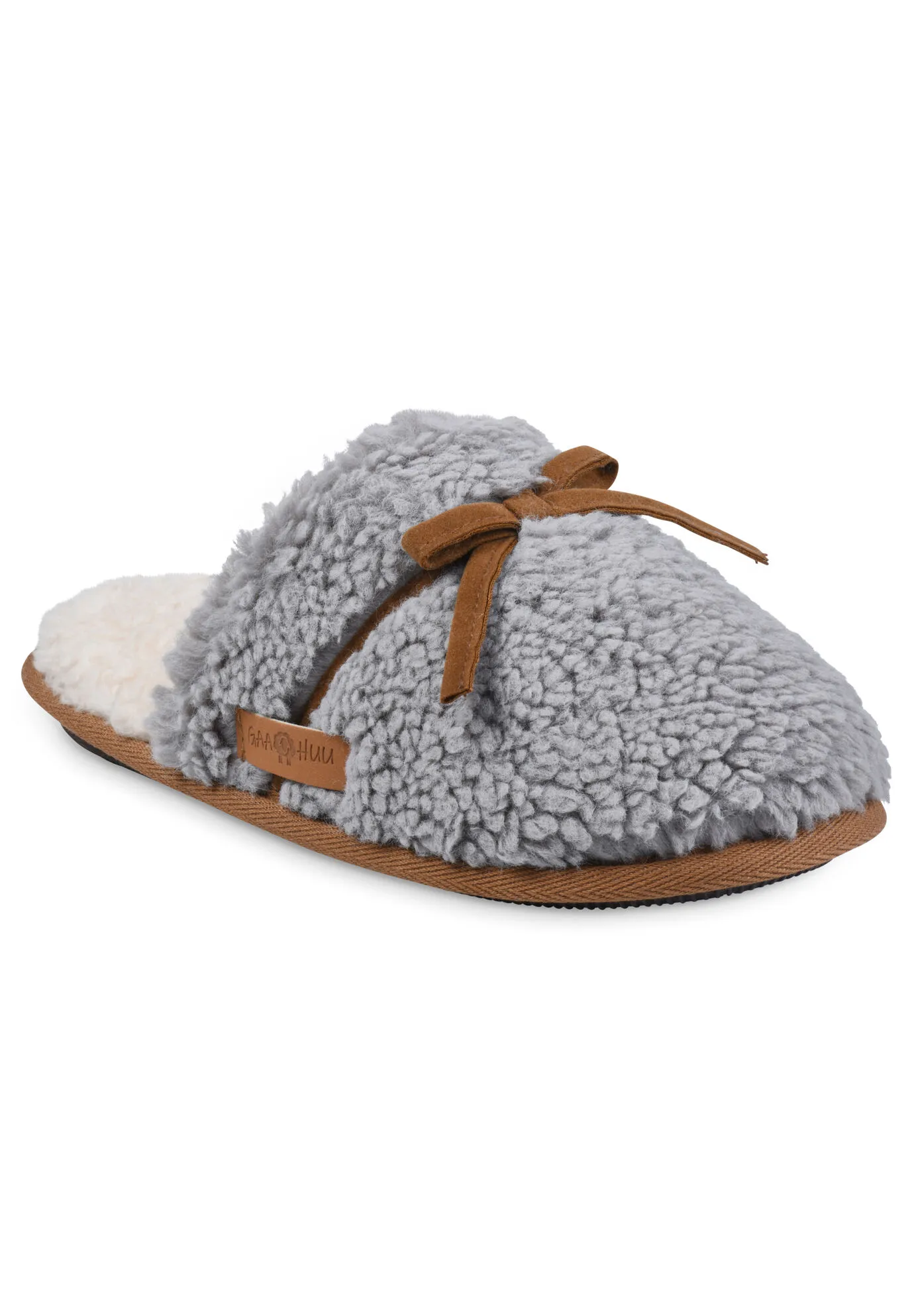 Berber Faux Suede Tie Scuff Slipper