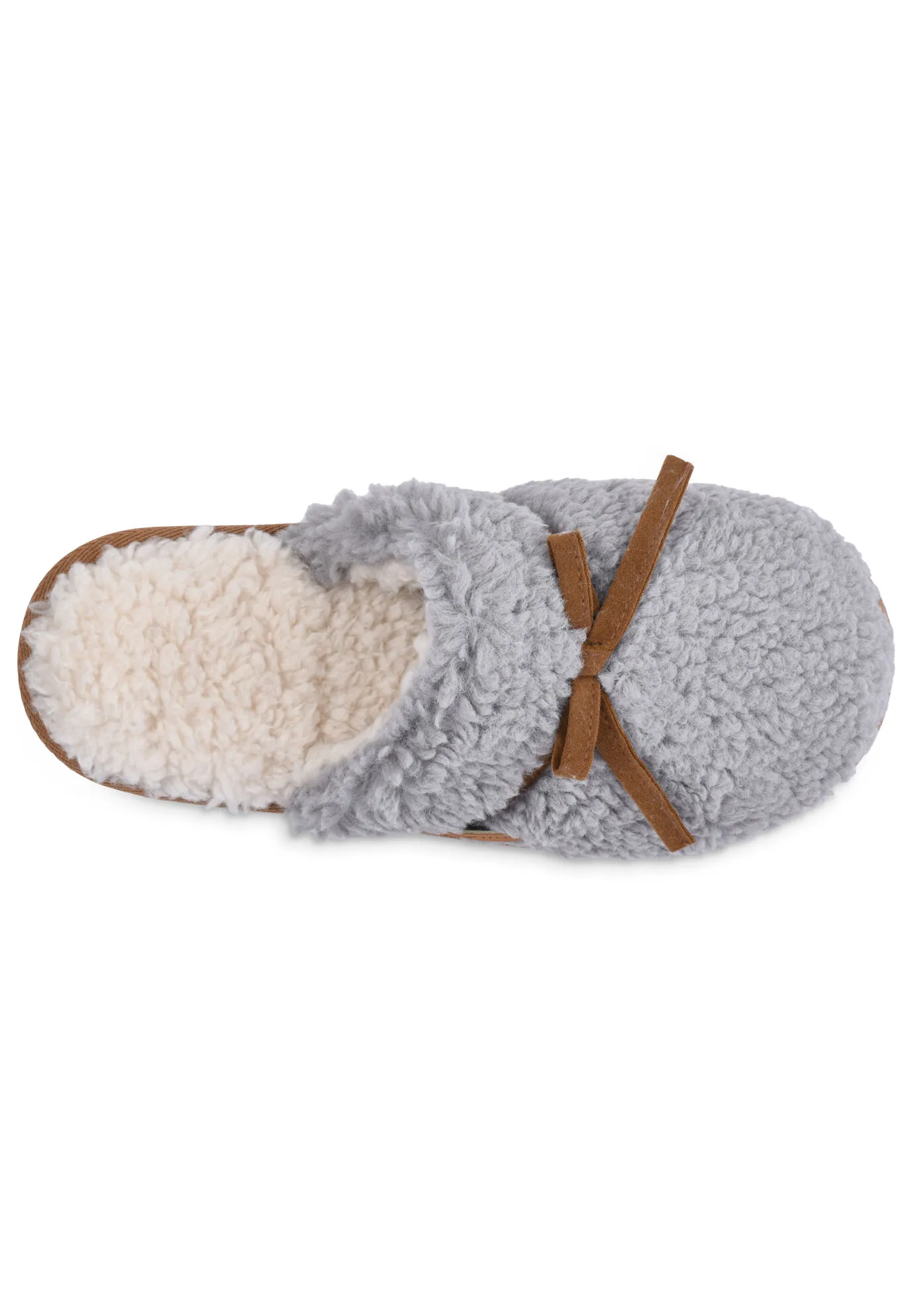 Berber Faux Suede Tie Scuff Slipper