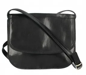 Black cowhide leather bag amina