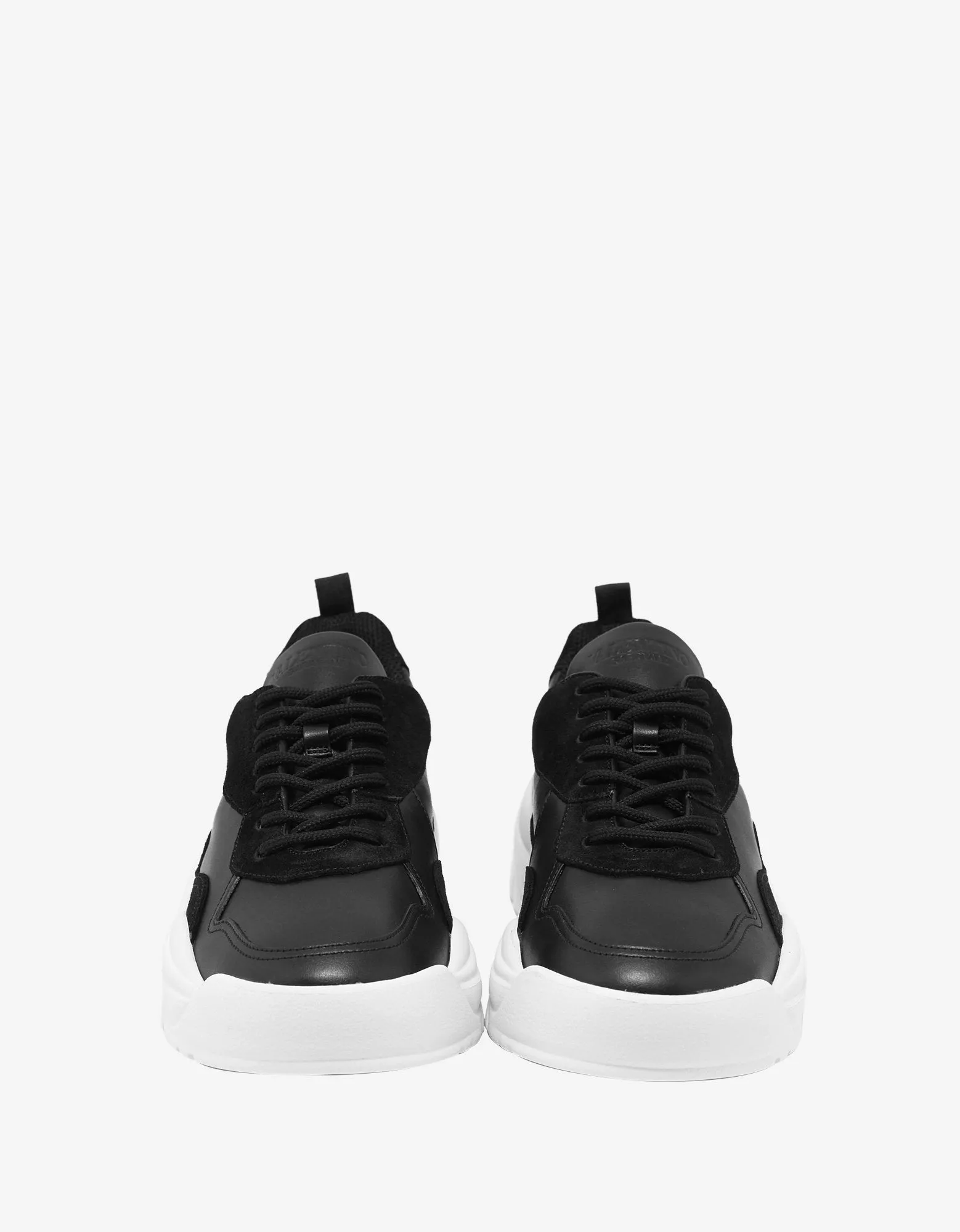 Black Gumboy Calf & Suede Leather Trainers -