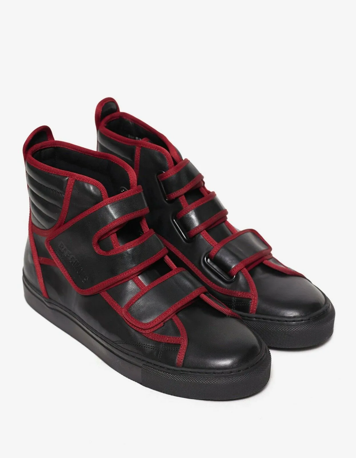 Black High Top Trainers with Red Trim