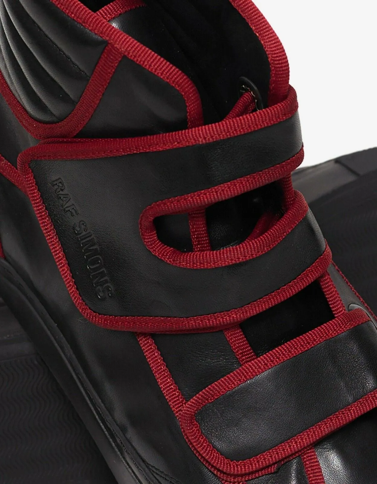 Black High Top Trainers with Red Trim