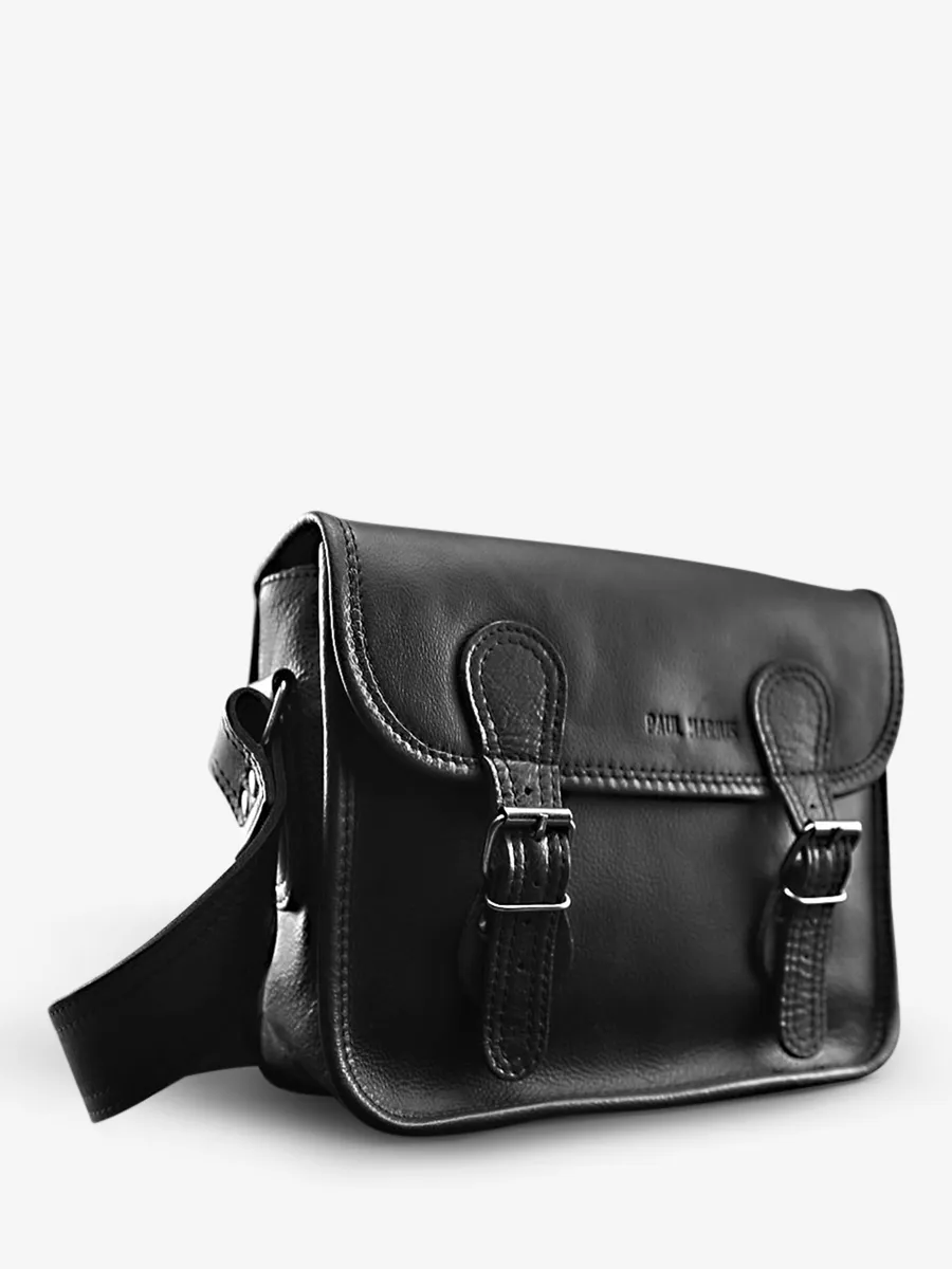 Black Leather Shoulder Bag - LaSacoche S Black | PAUL MARIUS