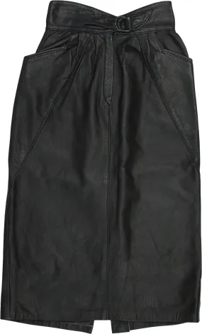 Black Leather Skirt | ThriftTale