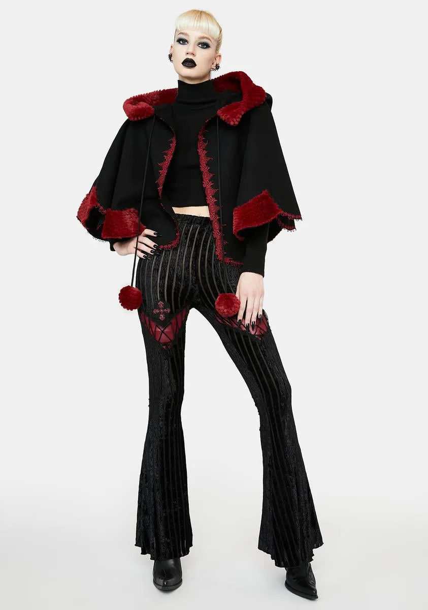 Black Red Short Cloak-