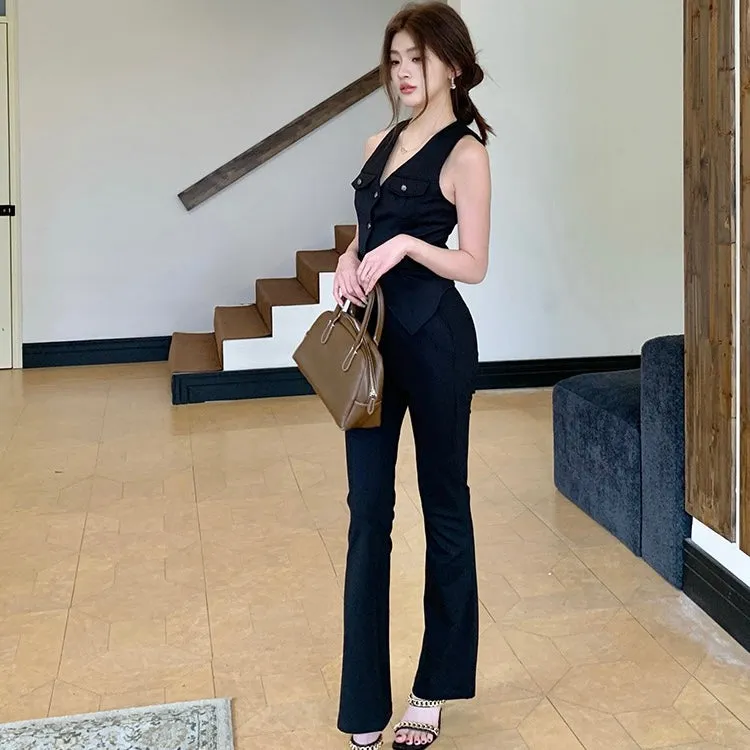 Black Vest Trouser Suit