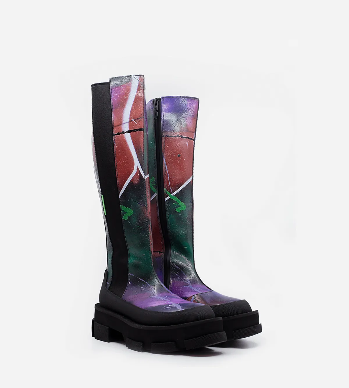 Both Graffiti Print Gao Platform Boot - Graffiti Print/Black