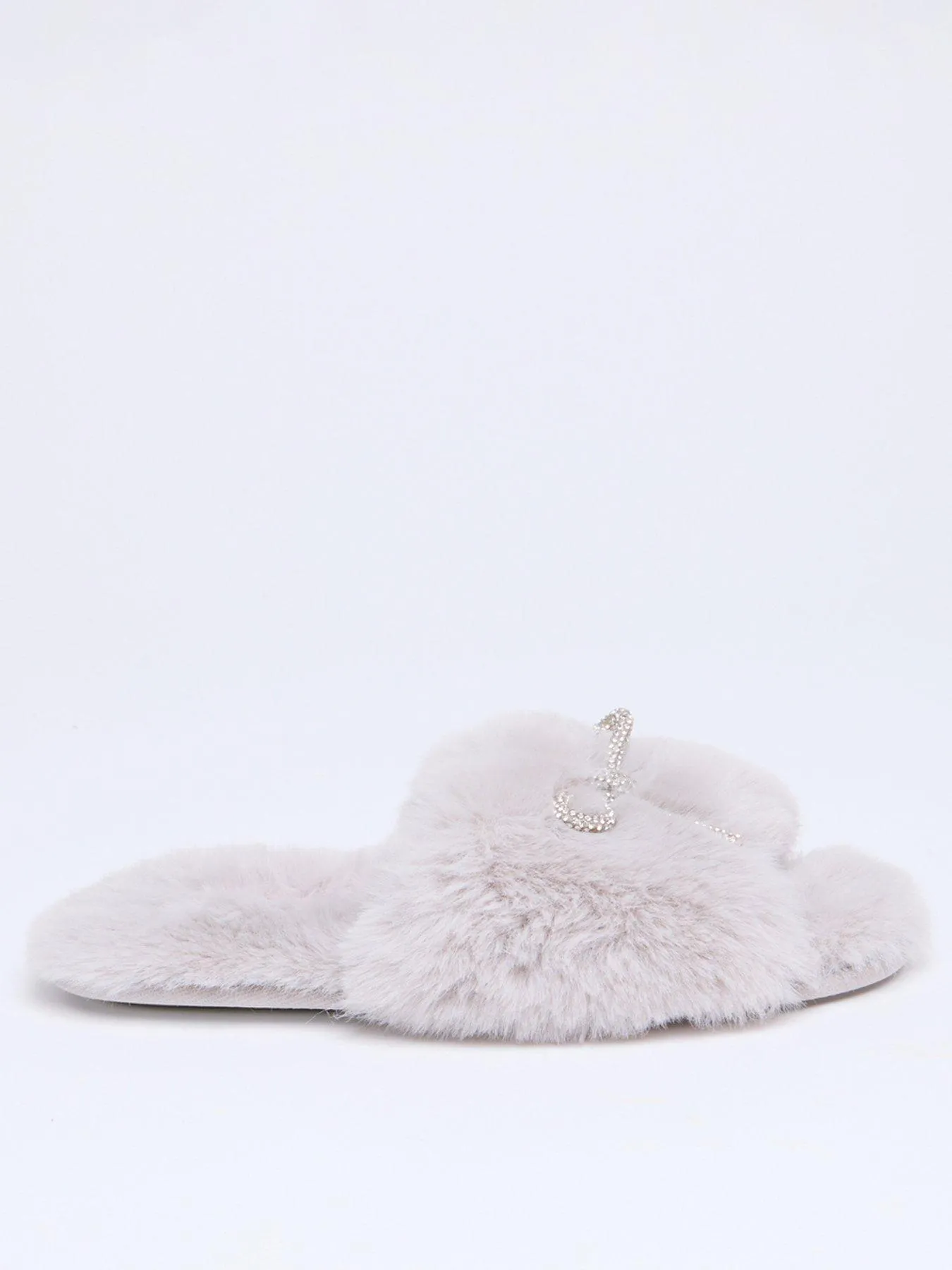 Boux Avenue Bow Embellished Slider Slipper - Grey