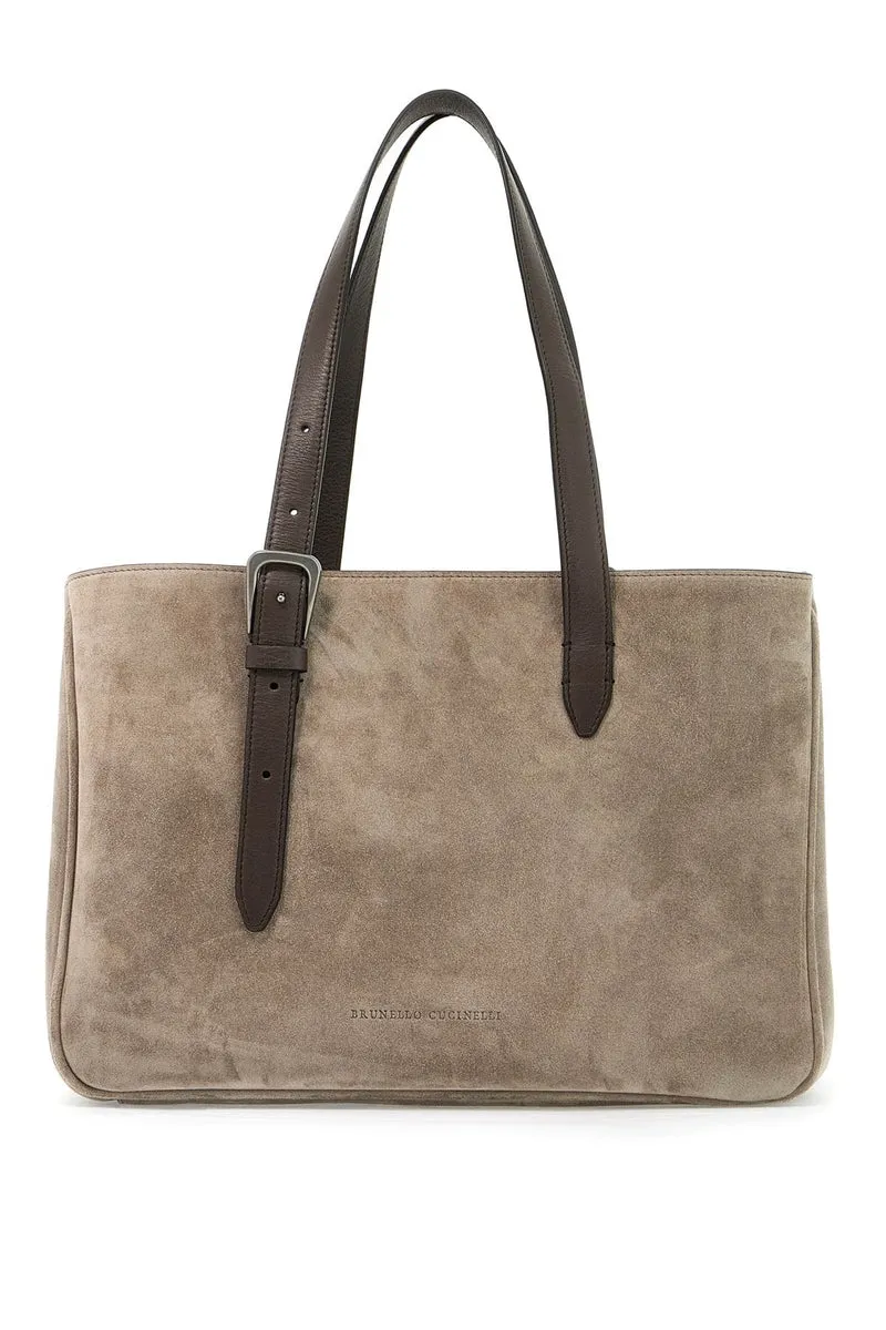 Brunello Cucinelli    Brunello Cucinelli Suede Shoulder Bag With Seven