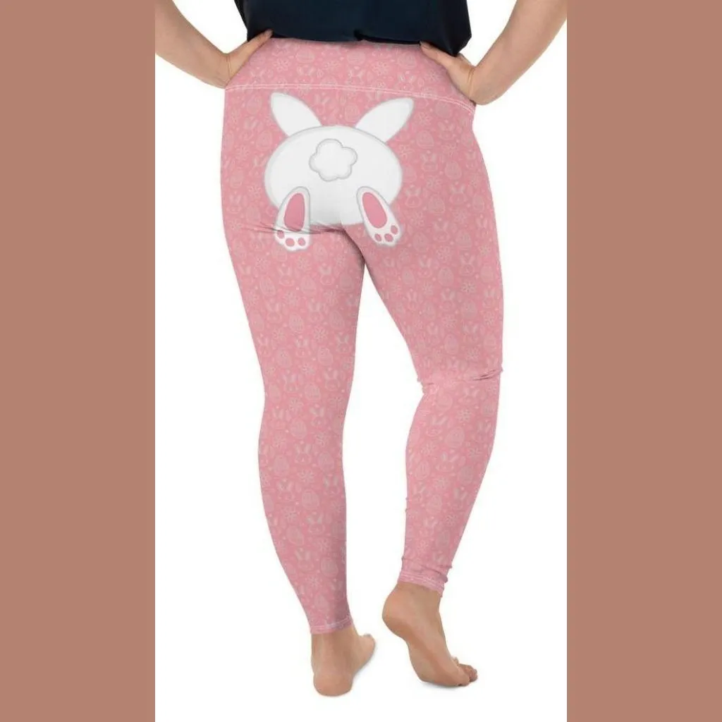 Bunny But* Easter Plus Size Leggings (Pink)