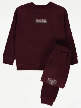 Burgundy New Legacy Sweatshirt and Joggers Set | Kids | George at ASDA