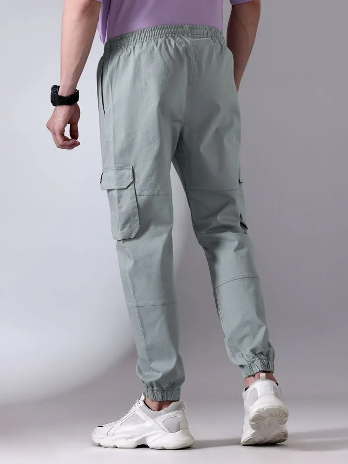 Buy Mist Grey Dual Pocket Cargo Joggers Online in India -Beyoung