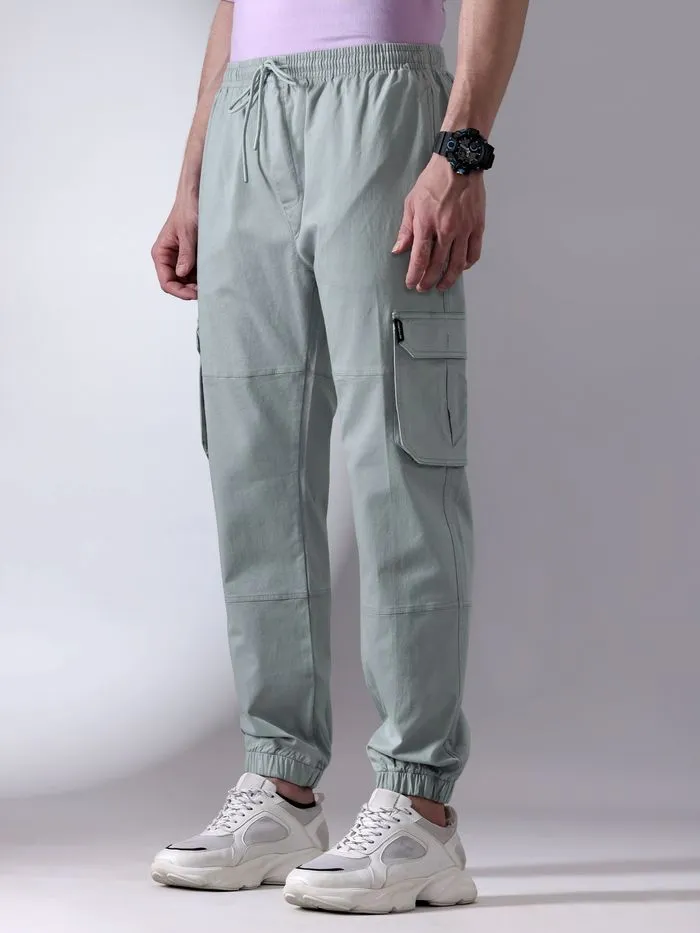 Buy Mist Grey Dual Pocket Cargo Joggers Online in India -Beyoung