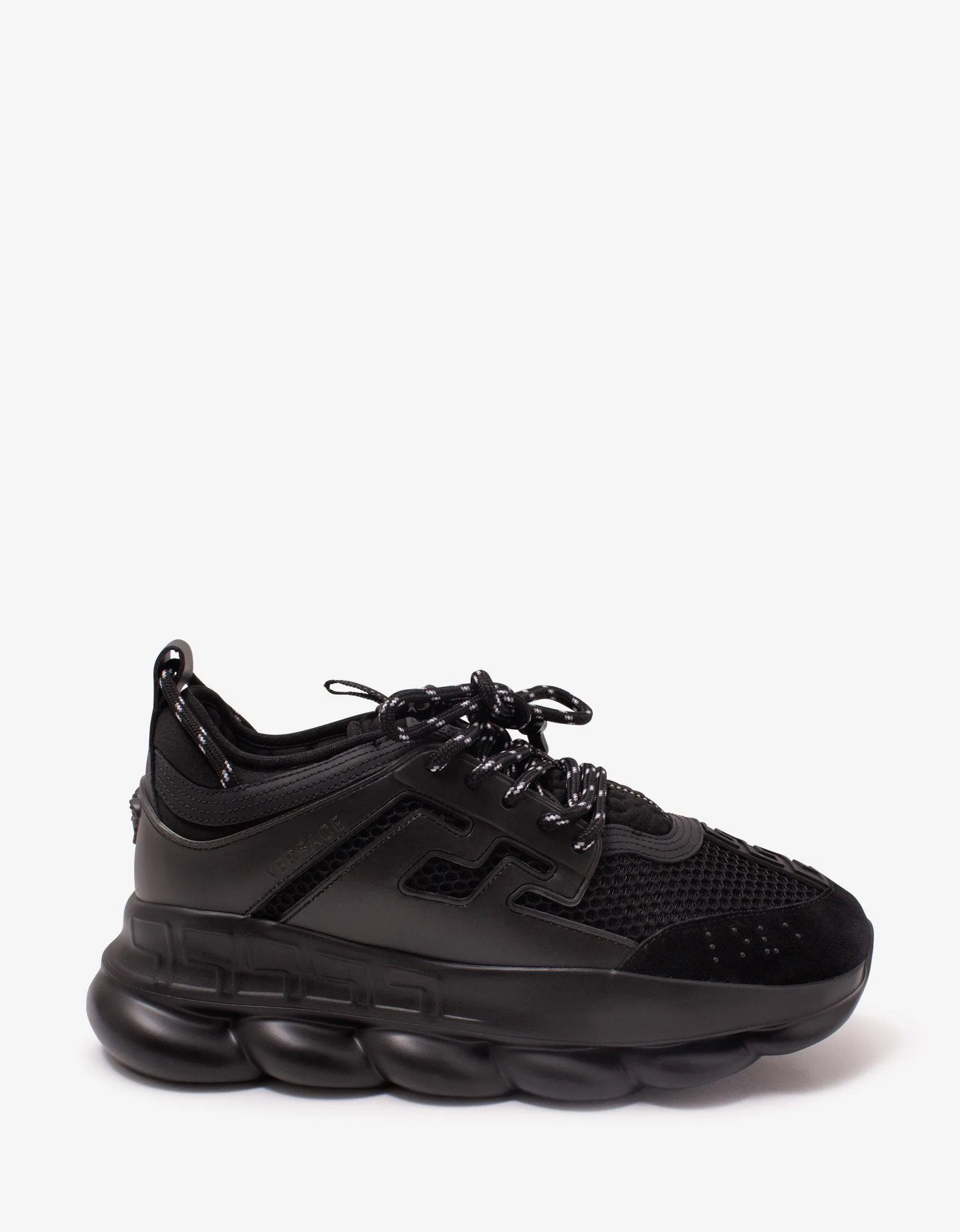 Chain Reaction Black Mesh Panelled Trainers