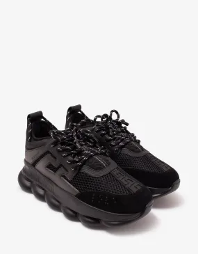 Chain Reaction Black Mesh Panelled Trainers