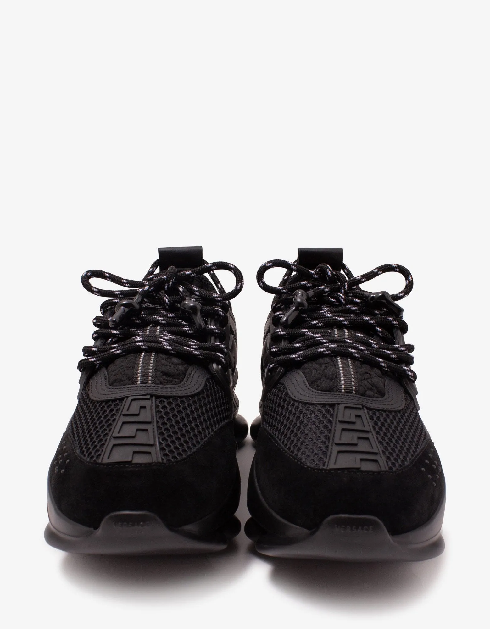 Chain Reaction Black Mesh Panelled Trainers