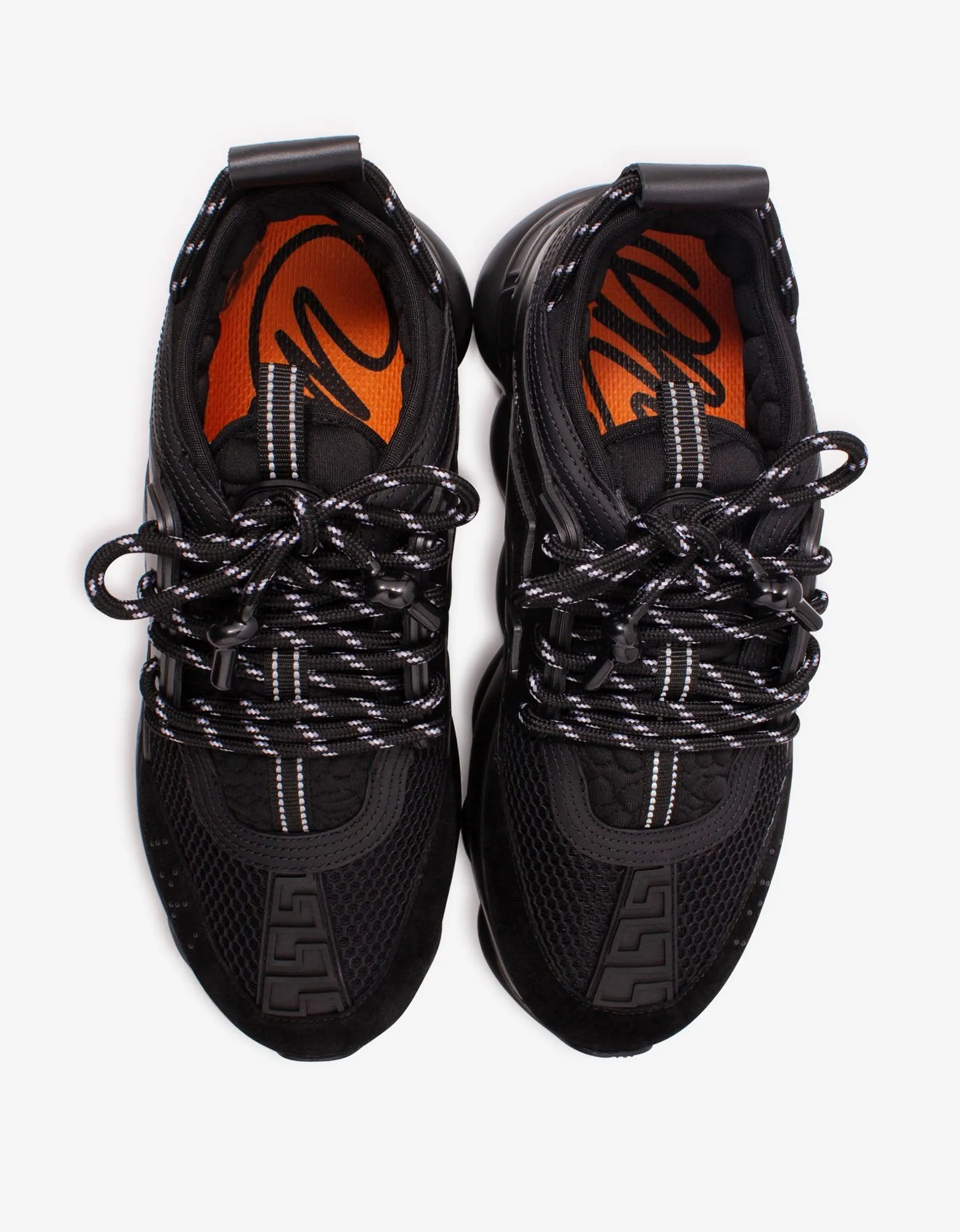 Chain Reaction Black Mesh Panelled Trainers